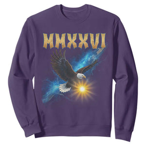 MMXXVI 2026 Eagle Sweatshirt Epic Patriotic Capitol Flag USA 250th Anniversary TS02 Purple Print Your Wear