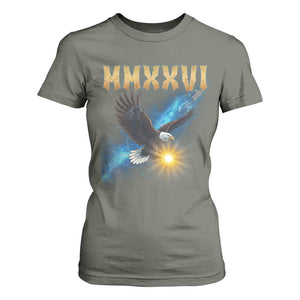 MMXXVI 2026 Eagle T Shirt For Women Epic Patriotic Capitol Flag USA 250th Anniversary TS02 Military Green Print Your Wear