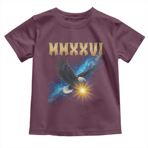 MMXXVI 2026 Eagle Toddler T Shirt Epic Patriotic Capitol Flag USA 250th Anniversary TS02 Maroon Print Your Wear