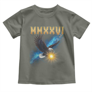MMXXVI 2026 Eagle Toddler T Shirt Epic Patriotic Capitol Flag USA 250th Anniversary TS02 Military Green Print Your Wear