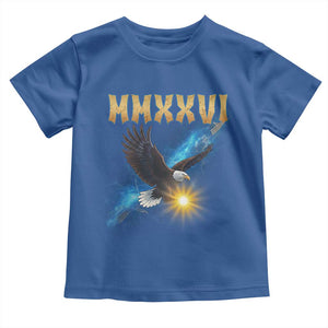 MMXXVI 2026 Eagle Toddler T Shirt Epic Patriotic Capitol Flag USA 250th Anniversary TS02 Royal Blue Print Your Wear