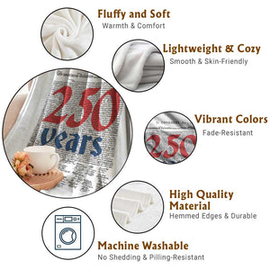 250 Years Declaration of Independence Throw Blanket Historic Patriotic 1776 to 2026 Semiquincentennial TS02 Print Your Wear