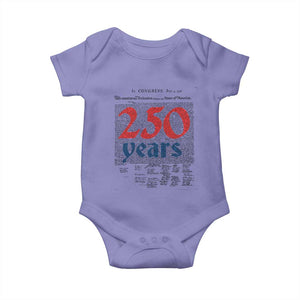 250 Years Declaration of Independence Baby Onesie Historic Patriotic 1776 to 2026 Semiquincentennial TS02 Violet Print Your Wear