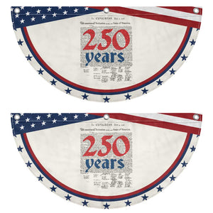 250 Years Declaration of Independence Patriotic Fan Flag Historic 1776 to 2026 Semiquincentennial
