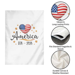 America Heart 250 Years Garden Flag US Semiquincentennial Cute Patriotic 1776 to 2026 TS02 Print Your Wear