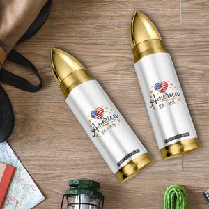 America Heart 250 Years Bullet Tumbler US Semiquincentennial Cute Patriotic 1776 to 2026 TS02 Print Your Wear