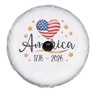 America Heart 250 Years Spare Tire Cover US Semiquincentennial Cute Patriotic 1776 to 2026 TS02 Print Your Wear
