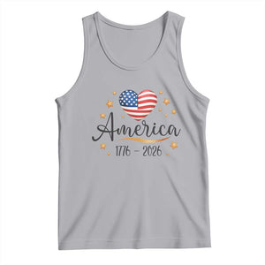 America Heart 250 Years Tank Top US Semiquincentennial Cute Patriotic 1776 to 2026 TS02 Athletic Heather Print Your Wear