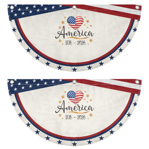 America Heart 250 Years Patriotic Fan Flag US Semiquincentennial Cute 1776 to 2026