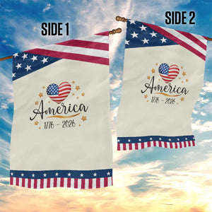 America Heart 250 Years Garden Flag US Semiquincentennial Cute Patriotic 1776 to 2026 TS02 Print Your Wear