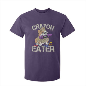 Crayon Eater Bulldog T Shirt For Kid Funny Military Gift with Combat Pup and MRE Crayon TS02 Purple Print Your Wear