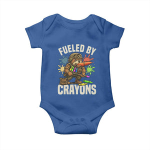 Fueled by Crayons Bulldog Soldier Baby Onesie Funny Combat Veteran Crayon Launcher TS02 Royal Blue Print Your Wear