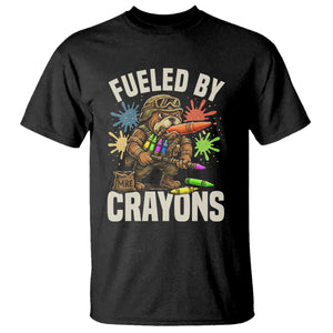Fueled by Crayons Bulldog Soldier T Shirt Funny Combat Veteran Crayon Launcher TS02 Black Print Your Wear
