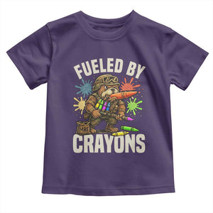 Fueled by Crayons Bulldog Soldier Toddler T Shirt Funny Combat Veteran Crayon Launcher TS02 Purple Print Your Wear