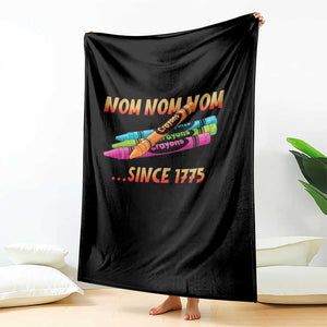 Nom Nom Nom Crayons Throw Blanket Since 1775 Funny Military Joke Veterans TS02 Print Your Wear