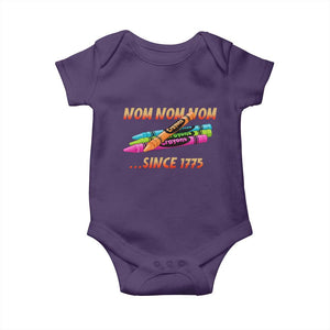 Nom Nom Nom Crayons Baby Onesie Since 1775 Funny Military Joke Veterans TS02 Purple Print Your Wear
