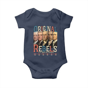 Original Rebels 250 Years of Freedom Baby Onesie Founding Fathers Patriotic 1776 to 2026 Semiquincentennial TS02 Navy Print Your Wear