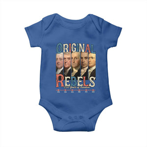 Original Rebels 250 Years of Freedom Baby Onesie Founding Fathers Patriotic 1776 to 2026 Semiquincentennial TS02 Royal Blue Print Your Wear