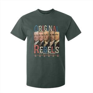 Original Rebels 250 Years of Freedom T Shirt For Kid Founding Fathers Patriotic 1776 to 2026 Semiquincentennial TS02 Dark Forest Green Print Your Wear