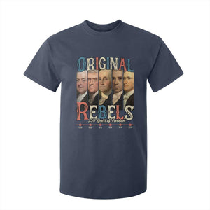 Original Rebels 250 Years of Freedom T Shirt For Kid Founding Fathers Patriotic 1776 to 2026 Semiquincentennial TS02 Navy Print Your Wear