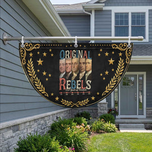 Original Rebels 250 Years of Freedom Patriotic Fan Flag Founding Fathers 1776 to 2026 Semiquincentennial