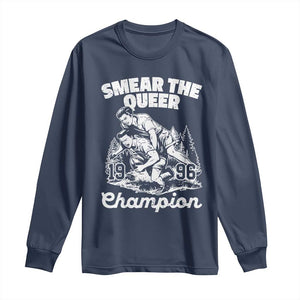 Sarcastic Smear The Qur Playround Game Long Sleeve Shirt LGBTQ Queer Pride TS02 Navy Print Your Wear