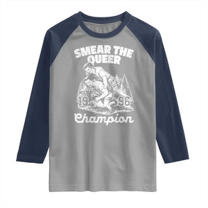 Sarcastic Smear The Qur Playround Game Raglan Shirt LGBTQ Queer Pride TS02 Sport Gray Navy Print Your Wear