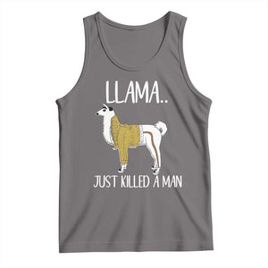 Funny Llama Just Killed a Man Tank Top Animal Pun Internet Meme TS02 Deep Heather Print Your Wear