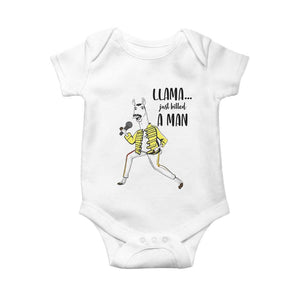Funny Llama Just Killed a Man Baby Onesie Singing Animal Pun Internet Meme TS02 White Print Your Wear
