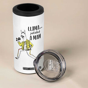 Funny Llama Just Killed a Man 4 in 1 Can Cooler Tumbler Singing Animal Pun Internet Meme TS02 Print Your Wear