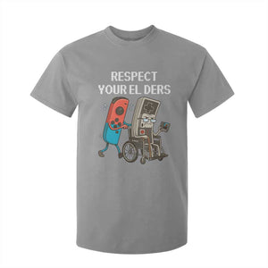 Respect Your Elders Retro Gaming Meme T Shirt For Kid Funny Gamer Controller 80s TS02 Sport Gray Print Your Wear