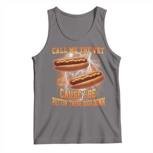 Call Me the Vet Offensive Hot Dog Meme Tank Top I Be Putting These Dogs Down Funny Glizzy Globber TS02 Deep Heather Print Your Wear