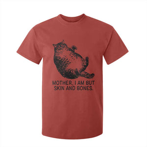 Funny Fat Cat Meme T Shirt For Kid Mother I Am But Skin and Bones Sarcastic Feline Humor TS02 Red Print Your Wear