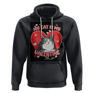 My Cat Is My Valentine Hoodie Meowentine Cute Heart TS02 Black Printyourwear