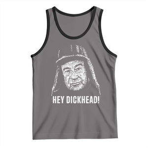 Hey Dckhead Grumpy Old Man Humor Tank Top Jerk Sarcastic Comedy TS02 Deep Heather Black Print Your Wear