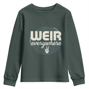 Weir Everywhere Retro Tribute Youth Sweatshirt Psychedelic Peace and Music Culture TS02 Dark Forest Green Print Your Wear