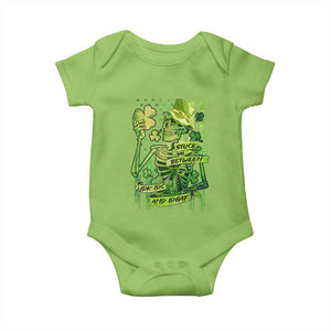 Irish Skeleton Baby Onesie Stuck Between IDK IDC And IDGAF St Patrick's Day Green Flag Skull TS02 Lime Print Your Wear