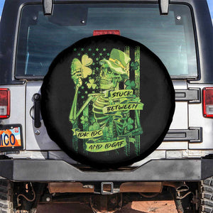 Irish Skeleton Spare Tire Cover Stuck Between IDK IDC And IDGAF St Patrick's Day Green Flag Skull TS02 No hole Black Print Your Wear