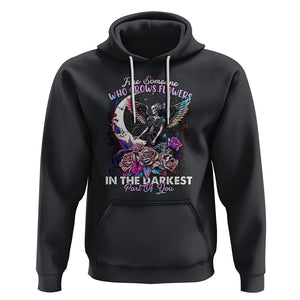 Fairy Skeleton Hoodie Find Someone Who Grows Flowers In The Darkest Part Of You Skull TS02 Black Printyourwear