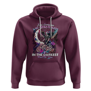 Fairy Skeleton Hoodie Find Someone Who Grows Flowers In The Darkest Part Of You Skull TS02 Maroon Printyourwear