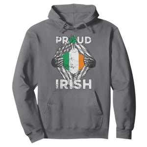 Proud Irish St. Patricks Day Hoodie Half American Half Ireland Flag TS02 Charcoal Printyourwear