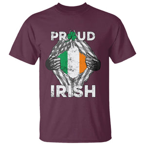 Proud Irish St. Patricks Day T Shirt Half American Half Ireland Flag TS02 Maroon Printyourwear