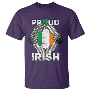 Proud Irish St. Patricks Day T Shirt Half American Half Ireland Flag TS02 Purple Printyourwear