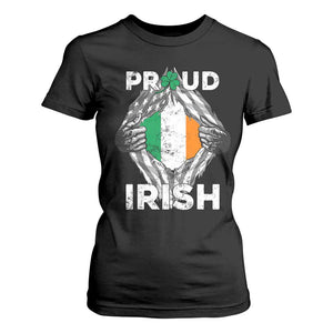 Proud Irish St Patricks Day T Shirt For Women Half American Half Ireland Flag TS02 Black Print Your Wear