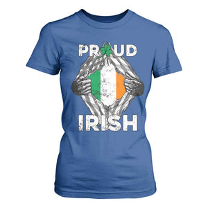 Proud Irish St Patricks Day T Shirt For Women Half American Half Ireland Flag TS02 Royal Blue Print Your Wear