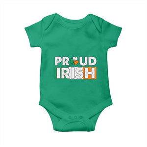 Proud Irish St Patricks Day Baby Onesie Shamrock Lucky Charm Ireland Flag TS02 Irish Green Print Your Wear