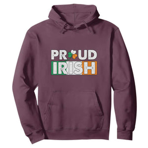 Proud Irish St. Patricks Day Hoodie Shamrock Lucky Charm Ireland Flag TS02 Maroon Printyourwear