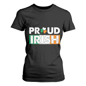 Proud Irish St Patricks Day T Shirt For Women Shamrock Lucky Charm Ireland Flag TS02 Black Print Your Wear