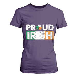 Proud Irish St Patricks Day T Shirt For Women Shamrock Lucky Charm Ireland Flag TS02 Purple Print Your Wear