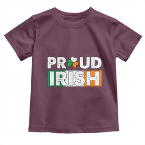 Proud Irish St Patricks Day Toddler T Shirt Shamrock Lucky Charm Ireland Flag TS02 Maroon Print Your Wear